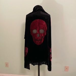 Incredible vintage velvet skull burnout scarf shawl goth witch Alexander McQueen